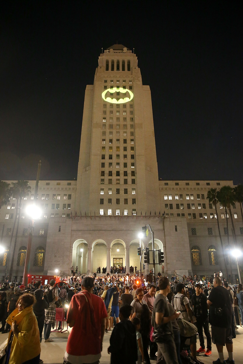 The scene at City Hall.
